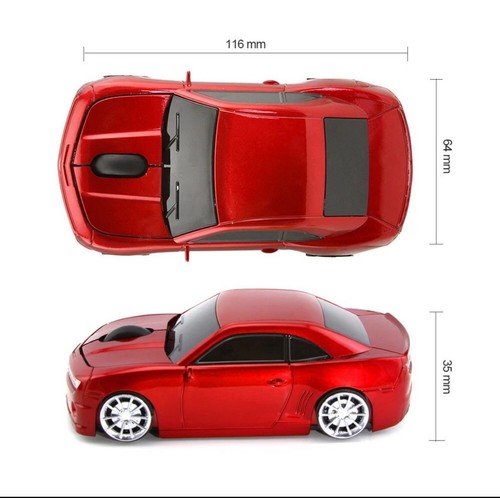 Red Camaro Sports Car Mouse Wireless Mice Computer Laptop PC Optical Mouse - Picture 4 of 8