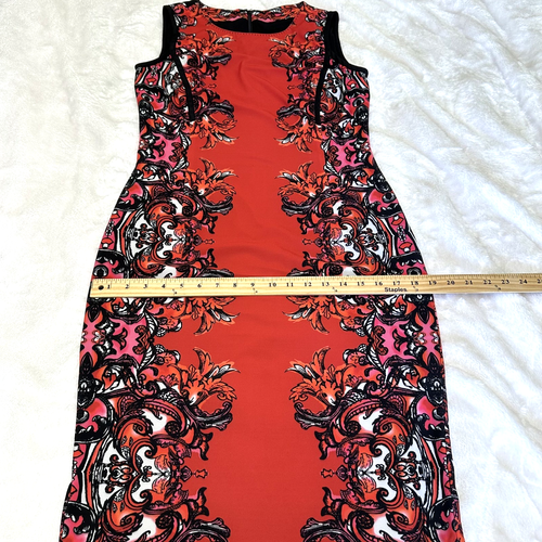 Etcetera Women's Red Floral Sleeveless Lined Sheath Dress Sz 8 - Picture 13 of 14