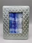 Sheffield Home Metal Picture Frame for 4 x 6 Photo Blue/Silver Lattice 9"x7" New