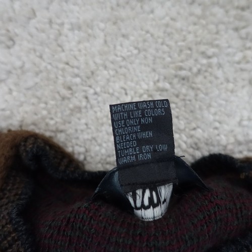 Vintage Sweater Mens Extra Large Brown Green Striped Knit 90s Retro Coogi Style - Picture 3 of 8