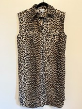 Ganni Women’s Leopard Sleeveless Shirt dress Size 38 New With Tags NWT