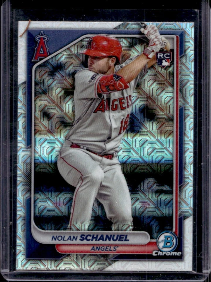 Mega caja Bowman 2024 Nolan Schanuel RC Mojo refractor novato #81 ángeles