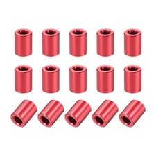 15 Pcs Round Aluminum Standoff Column Spacer 3.1x6x6mm(IDxODxH) Red for DIY