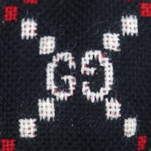 GUCCI 535769 GG Diamond Wool Coat 100% Wool Long Double-Breasted Black Red 50 - Picture 5 of 10