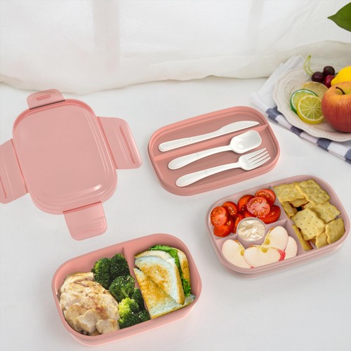 ® Bento Brotdose Set - 3 stapelbare Behälter für Erwachsene und Kinder, Brotdose... - Bild 8 von 8