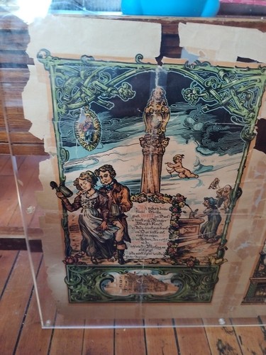 Antique 1890 Large German Festival Menu Hand Written Fancy Cool München Konïg - Picture 3 of 19