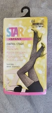 Spanx Star Power Center Stage Patterned Shaping Tights  Black Nouveau Size C