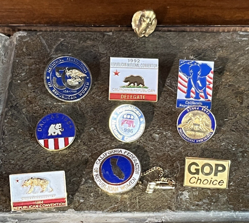Vintage Pins GOP California Republican Women Federation Convention Delegate USA - Bild 9 von 9