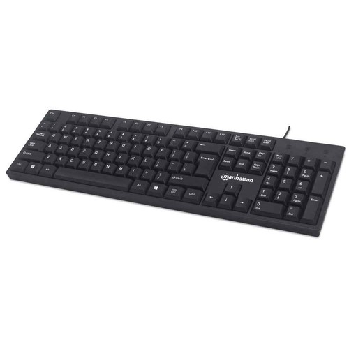 Manhattan USB-Tastatur kabelgebunden Schwarz Deutsches QWERTZ-Layout