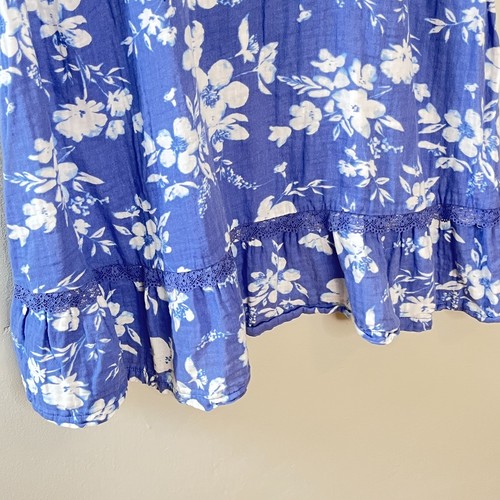 Abito pigiama floreale Adore Me slip pizzo orlo morbido lounge blu XL - Foto 6 di 13