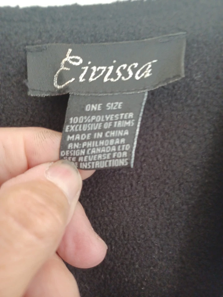 Eivissa черный белый флис плащ шаль надежном женщин один размер бахрома двусторонний? - Изображение 2 из 4