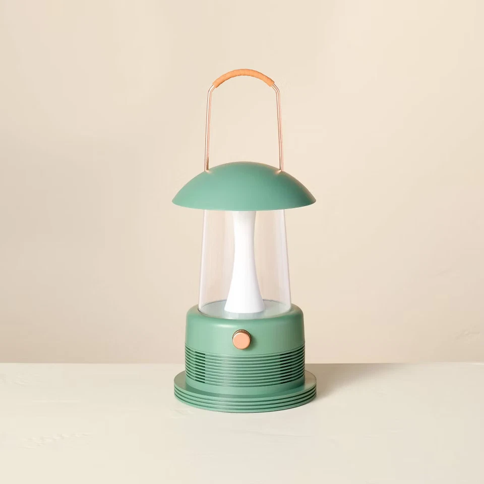 Portable LED Table Lantern with Bluetooth Speaker Green - Hearth & Hand