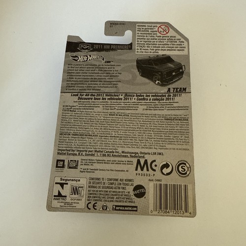 Hot Wheels A-Team Van 2011 HW Premiere 39/50 1:64 Long Card SEALED UNOPENED Rare - Picture 5 of 5