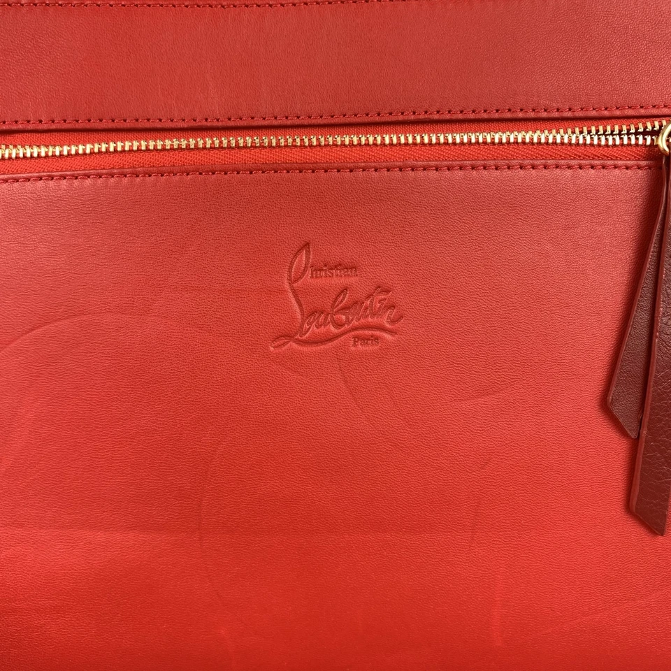 Funda para iPad CHRISTIAN LOUBOUTIN negra y roja de lona a cuadros con púas Foto 4 de 4