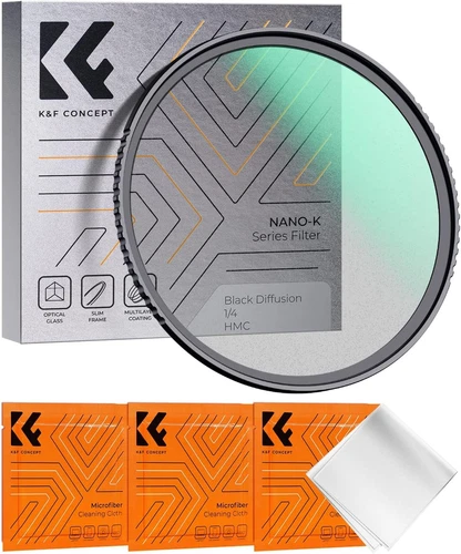 K&F Concept 58mm Black Diffusion 1/4 Filter Mist Cinematic Effect 
