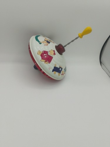 Spinning top toy Train Rocking Horse Drum Bear Hums as it spins. Metal - Picture 8 of 8