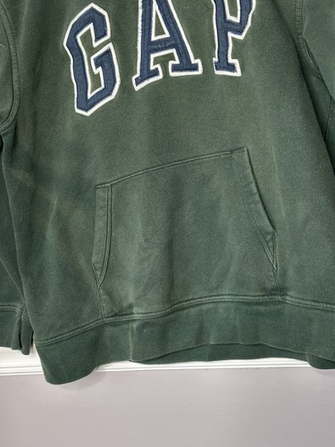 VTG Gap KIDS Hoodie Pullover Green with Puff Logo Fits Size XXL KIDS UNISEX - Picture 3 of 9