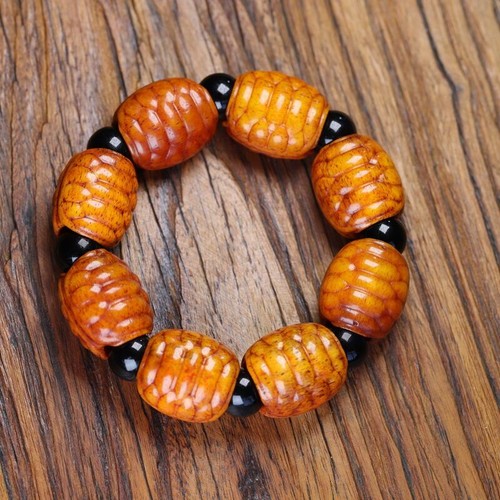 23*26 mm Tibetische Perlen Armband Männer Reichtum Schildpatt Handarbeit Ethno Schmuck - Bild 3 von 4