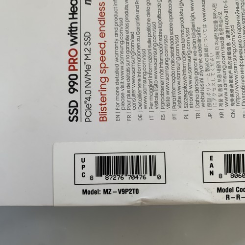 Samsung 990 PRO 2TB NVMe Internal SSD with Heatsink - Black, BRAND NEW, SEALED - Picture 4 of 7
