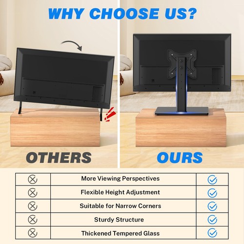 Rfiver Universal Swivel Tabletop TV Stand for Flat Screens 23 24 26 32 39 40 ... - 第 8/9 張圖片