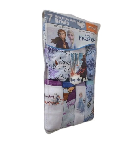 Disney Frozen Panties 7 Days Of The Week Briefs 7 Pack Girls Size 4t Underwear - Picture 1 of 2