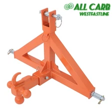 Heavy Duty Tractor 3 Point 2" Trailer Hitch Receiver & Towing Ball Hitch w/ Hook