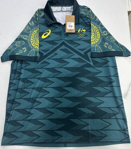 Official Team Australia Paris 2024 Olympic Polo Shirt ASICS Athlete Brand New - Picture 5 of 8