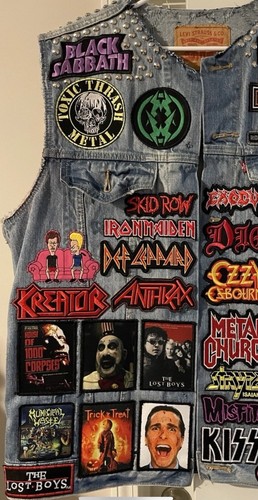Vintage Levi’s Denim Vest XL Battle Jacket. Patches By Black Sabbath, Ozzy… - Picture 4 of 7