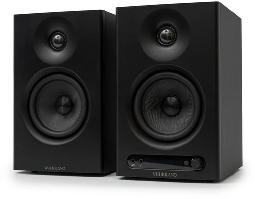Vulkkano Pro4 Schwarz Aktiv-Studiomonitore 2x 30W Bluetooth TRS AUX Optisch RCA