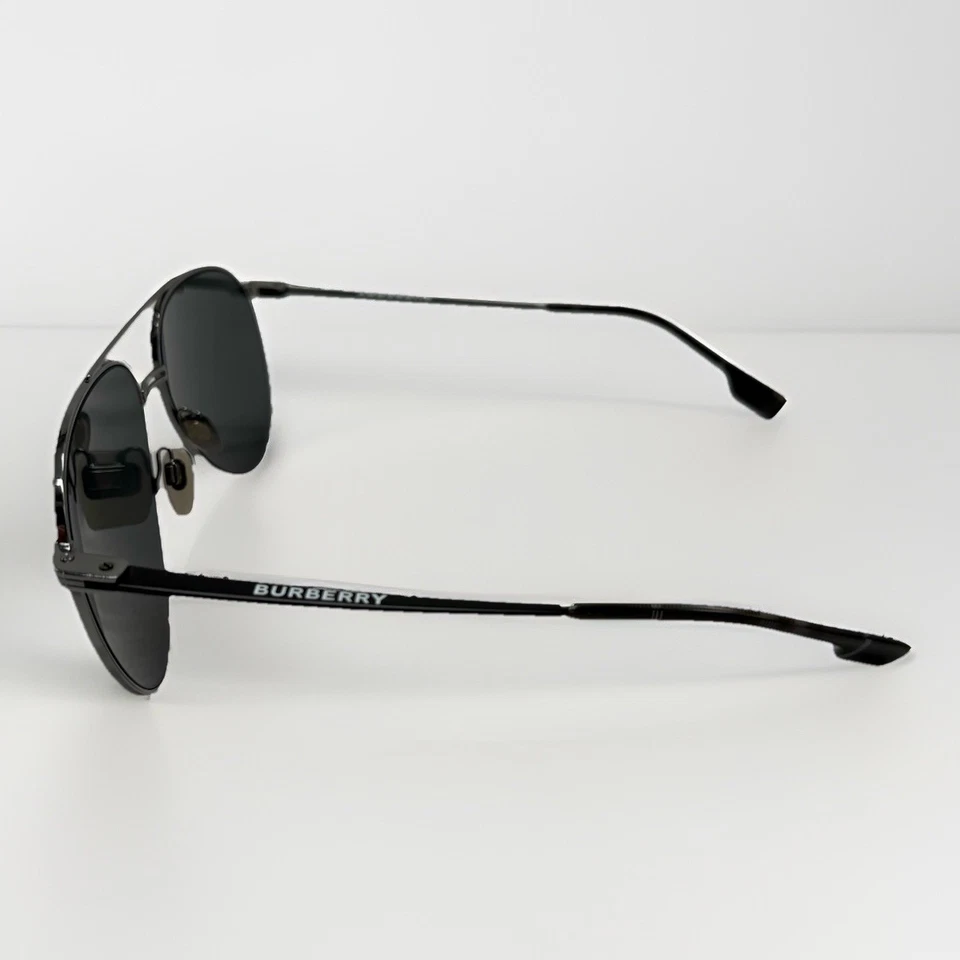 Gafas de sol Burberry negras de aviador para hombre B-3108 1295/5G 60-14 145 3N arañazos Foto 3 de 4