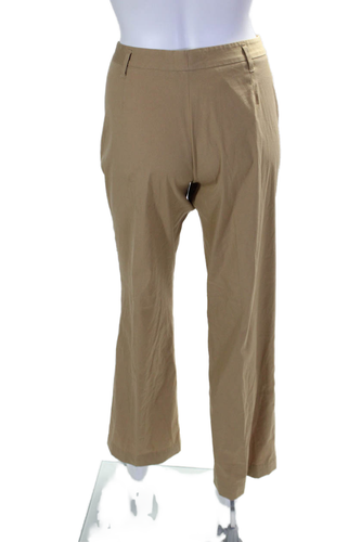 Prada Womens Tan High Rise Straight Leg Trousers Pants Sz 46 - Picture 3 of 6