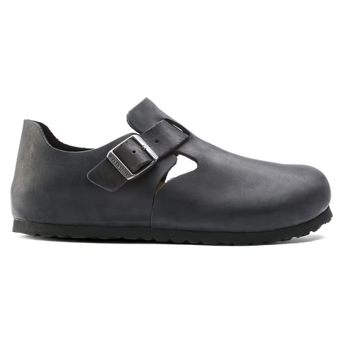 Zuecos Birkenstock London BS de cuero negro para mujer talla EU 40 US 9 ajuste regular nuevos en caja - Imagen 3 de 6