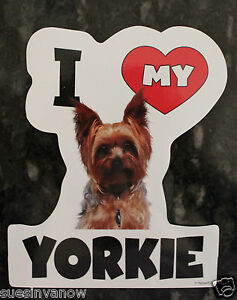 Dogs I Heart Yorkies Dog Bone Fridge Car Magnet 2 X7 Usa Made Waterproof Love Medalex Rs