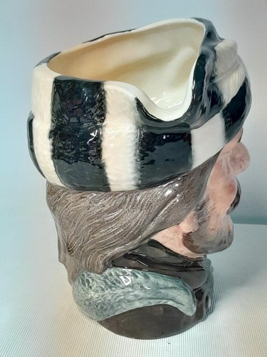 Jarra de cuerno y raquetas de nieve Royal Doulton Trapper grande anterior a 1974 D6609 - Imagen 2 de 6