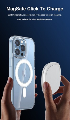 Funda para Apple iPhone 15 14 11 12 13 Pro 14 15 Max magnética transparente MagSafe - Imagen 11 de 12
