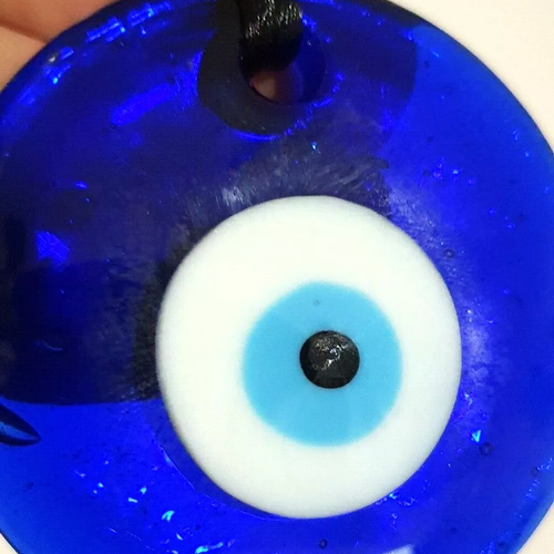 Evil Eye Halskette großer Anhänger Nazar Schutz Kordel Glas Kabbala Türkisch - Bild 10 von 12