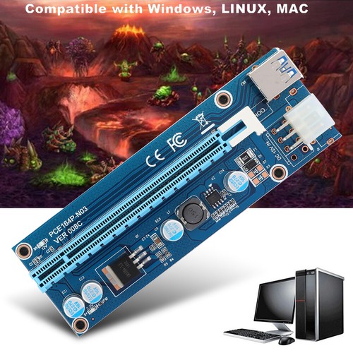 Mini PCI-E To PCI Express16x Extender Riser Adapter With Power Cord For ZTS - Picture 8 of 10
