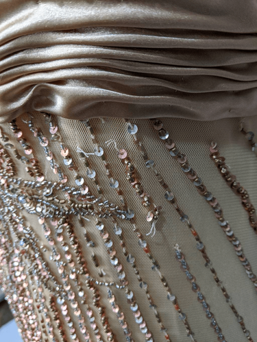 Alberto Makali Special Occasion Gold Champagne Maxi Sleeveless Dress Sequence Go - Picture 8 of 12