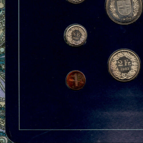 Coin Sets of All Nations Switzerland 1983-1985 UNC 5 Francs 1984 2 Francs 1983 - Picture 3 of 3