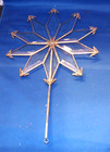 Vintage Handmade Clear Beveled Glass 10 Point Star Metal Garden Ornament Stake