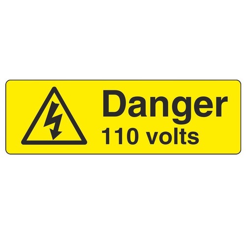 Gefahr 110 V Gesundheit & Sicherheit laminiert wasserdicht Warnschilder Aufkleber - Bild 7 von 16