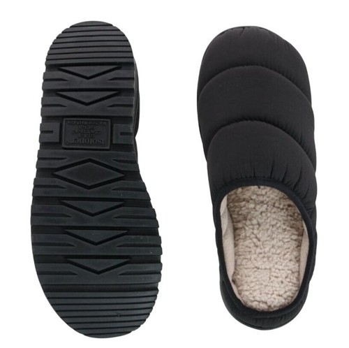 NWT Isotoner Slipper Crinkled Tech Puffer Hoodback Mens XXL (13/14) Black Comfor - Picture 7 of 9