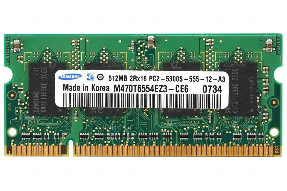 40Y8402 IBM LENOVO MEMORY 512MB 2RX16 PC2 5300S 667MHZ 200 PIN CL5 SODIMM NON EC - Image 2 of 4