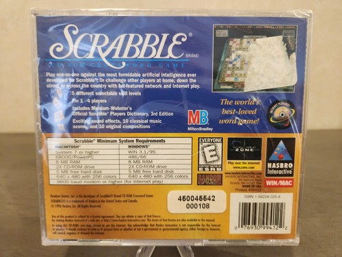 New Sealed Scrabble CD-ROM PC Crossword Game 1996 Hasbro Milton Bradley - Picture 2 of 7