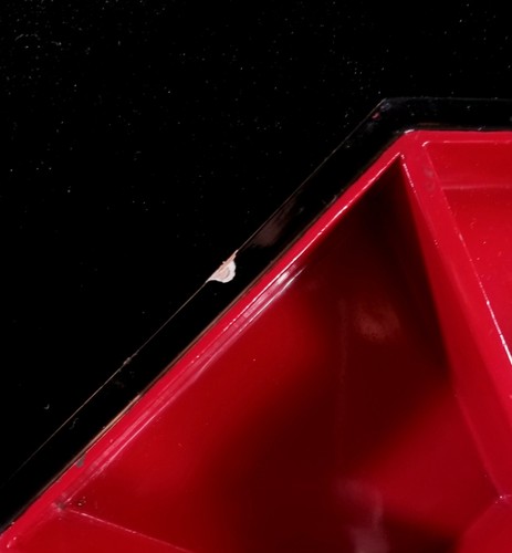 Vintage japanische rote Lack MOP Inlay 9 Fächer große achteckige Bento Box 12" - Bild 10 von 14