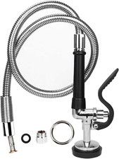 Pre-Rinse Hose with Spray Valve 44 Inch Flexible Stainless Hose with Sprayer Noz