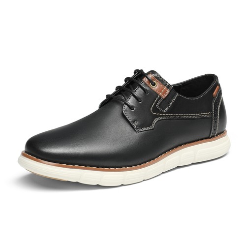 Men's Oxford Shoes Dress Shoes Sneakers Casual Leather Formal Shoes Color Black - Picture 2 of 34