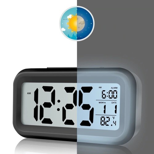 Wecker Digital Alarm Clock LED Zeit Temperatur Laut Kalender Schwarz DE DHL Reto - Bild 6 von 10