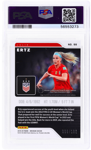 2019 Panini Obsidian Julie Ertz #98 /165 PSA 10 - Picture 2 of 2