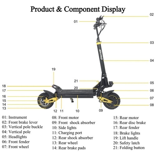 Electric Scooter Dual SUSPENSION & BRAKES 15MPH 10'' Folding For Adult E-Scooter - Picture 22 of 24